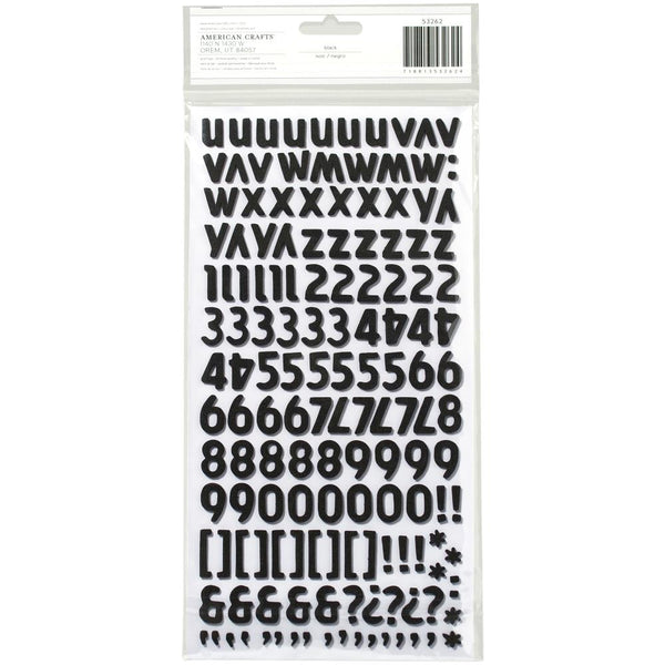 219999 American Crafts Foam Alphabet Stickers Wonder-Black, 298/Pkg