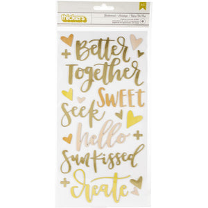 546641 One Canoe Two Goldenrod Thickers Stickers 5.5"X11" 61/Pkg Phrase/Gold Foiled Chipboard