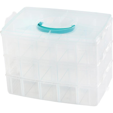 572315 We R 3-Tier Snap Box Translucent Plastic Storage-10.2"X6.6"X7.3" Case