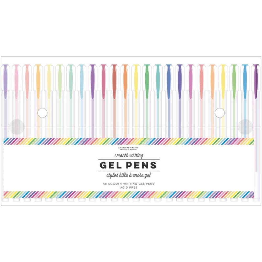 596543 AC Office Gel Pens Pouch 48/Pkg Rainbow Striped