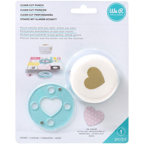 587410 We R Memory Keepers 1" Clear-Cut Punches-Heart
