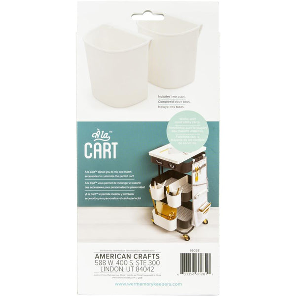 We R A La Cart Small Hanging Cups 2/Pkg White