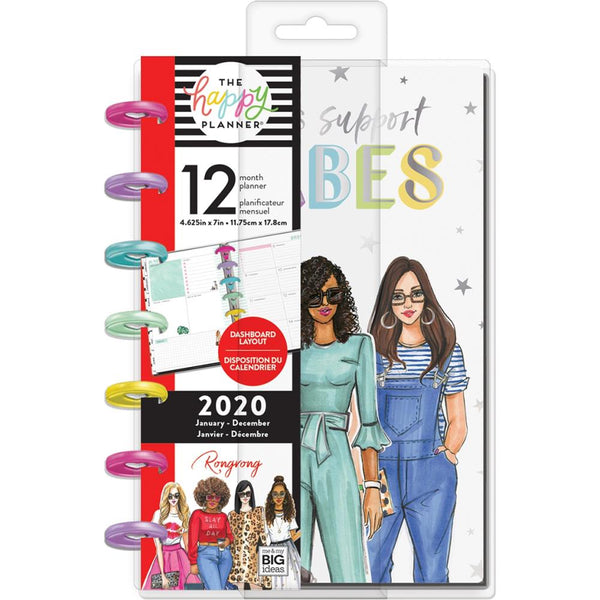 Happy Planner X Rongrong 12-Month Dated Mini Planner Babes Support Babes, Jan 2020 - Dec 2020