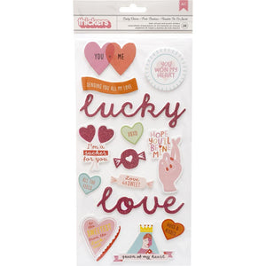 605205 Lucky Us Thickers Stickers 5.5"X11" 28/Pkg Lucky Charm Phrase & Icons