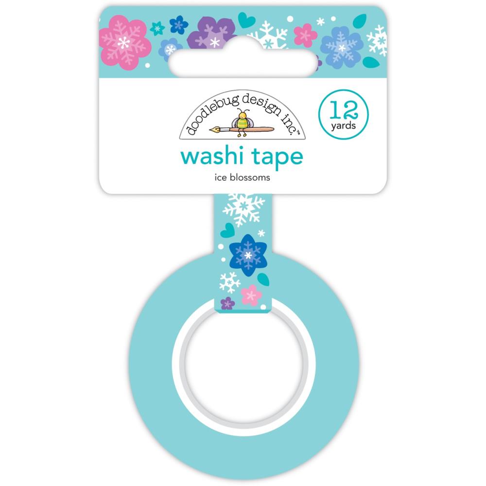 Doodlebug Washi Tape 15mmX12yd Ice Blossoms, Winter Wonderland