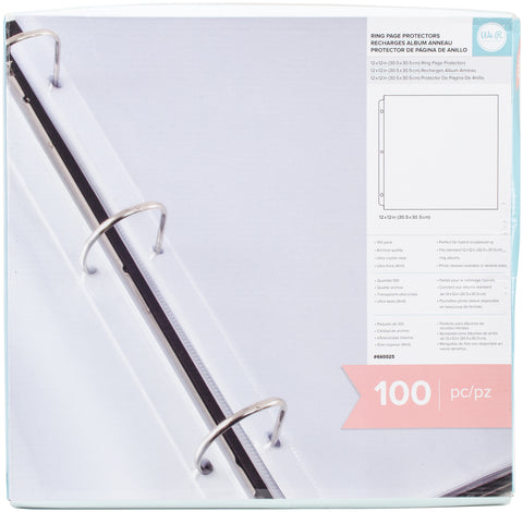Ring Page Protectors 12"X12" 100/Pkg 098332 We R