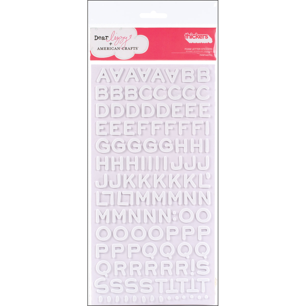 219909 American Crafts Foam Alphabet Stickers Fantastic-White, 249/Pkg