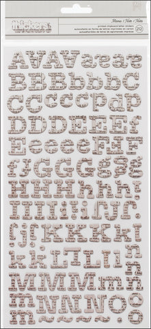 249879 American Crafts Chipboard Alphabet Stickers Memo-Newsprint, 212/Pkg