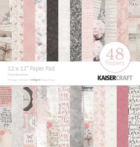 289474 Kaisercraft Paper Pad 12"X12" 48/Pkg Floral Romance