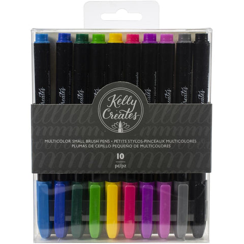 304478 Kelly Creates Small Brush Pens 10/Pkg-Multicolor Set 1