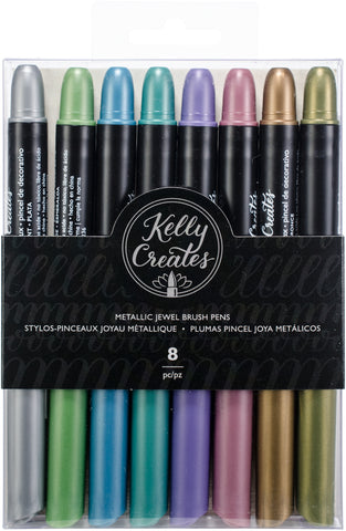 304481 Kelly Creates Metallic Jewel Brush Pens 8/Pkg