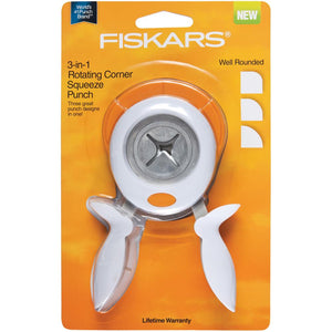 Fiskars 3-In-1 Corner Squeeze Punch Well Rounded