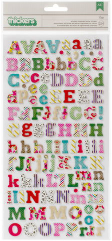 333313 On Trend Thickers Alphabet Stickers 5.5"X11" 224/Pkg Eric/Multi Print Chipboard