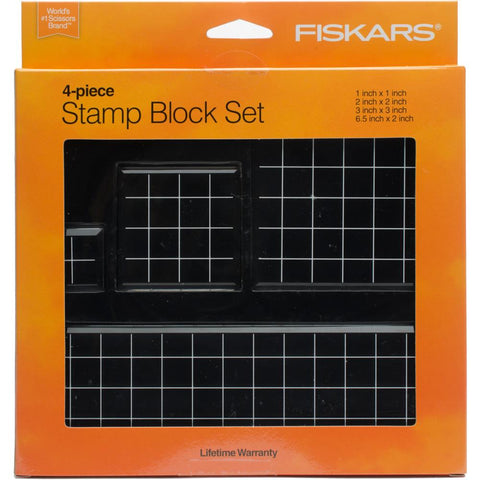 342534 Fiskars Stamp Blocks 4/Pkg 1"X1", 2"X2", 3"X3", 6.5"X2"