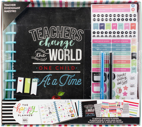 377783 Happy Memory Keeping 12 Month Undated Planner Box Kit Teachers Change The World