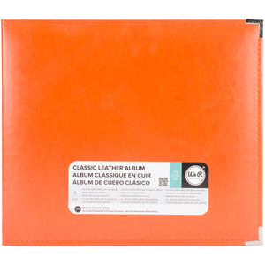 517016 We R Classic Leather D-Ring Album 12"X12"-Orange Soda