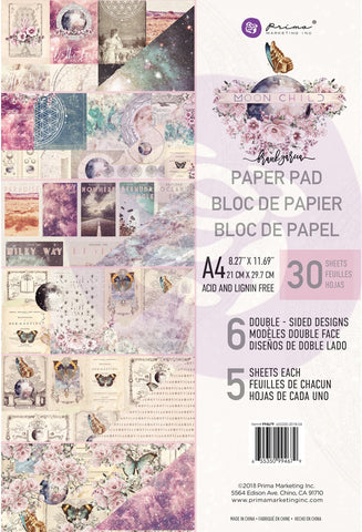 552114 Prima Marketing Double-Sided Paper Pad A4 30/Pkg Moon Child, 6 Designs/5 Each