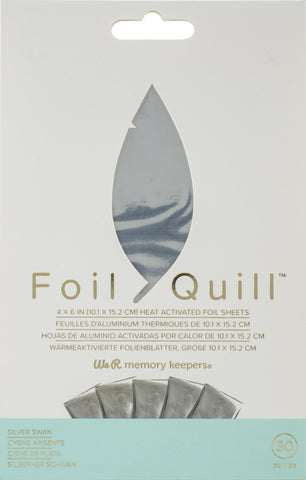 558941 We R Memory Keepers Foil Quill Foil Sheets 4"X6" 30/Pkg-Silver Swan
