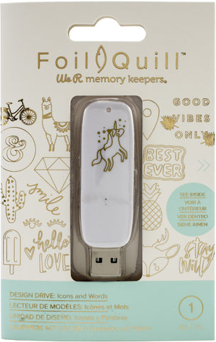558946 We R Memory Keepers Foil Quill USB Artwork Drive-Icons & Words