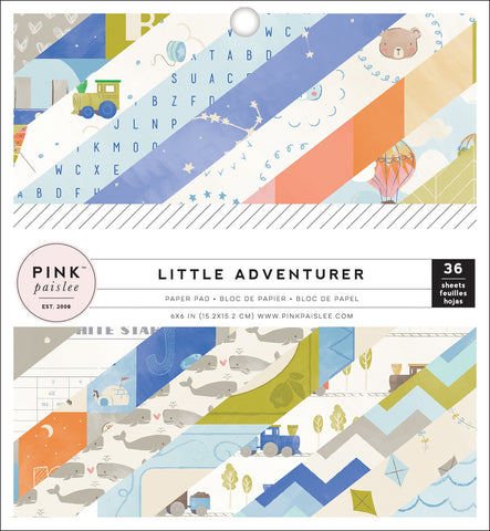 566182 Pink Paislee Single-Sided Paper Pad 6"X6" 36/Pkg Little Adventurer Boy