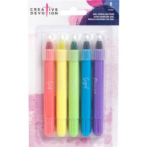571276 Creative Devotion Gel Highlighters 5/Pkg Crayon