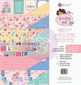 571364 Prima Marketing Double-Sided Paper Pad 12"X12" 24/Pkg-Traveling Girl