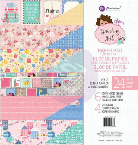 571364 Prima Marketing Double-Sided Paper Pad 12"X12" 24/Pkg-Traveling Girl