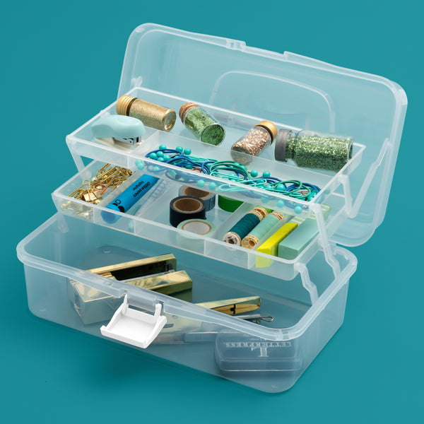 572317 We R Craft Tool Box Translucent Plastic Storage-11.8"X6.7"X5.5" Case