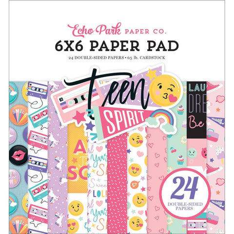 585969 Echo Park Double-Sided Paper Pad 6"X6" 24/Pkg-Teen Spirit Girl, 12 Designs/2 Each