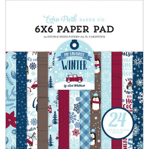 601486 Echo Park Double-Sided Paper Pad 6"X6" 24/Pkg My Favorite Winter, 12 Designs/2 Each