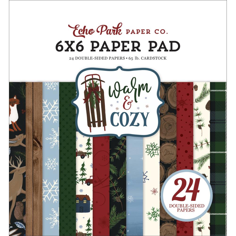 602002 Echo Park Double-Sided Paper Pad 6"X6" 24/Pkg Warm & Cozy, 12 Designs/2 Each