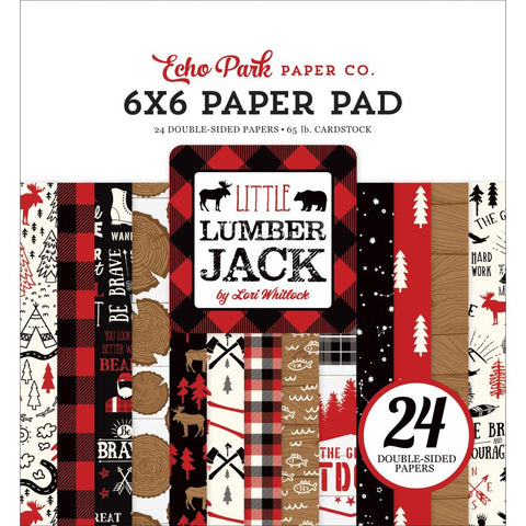 602184 Echo Park Double-Sided Paper Pad 6"X6" 24/Pkg Little Lumberjack, 12 Designs/2 Each
