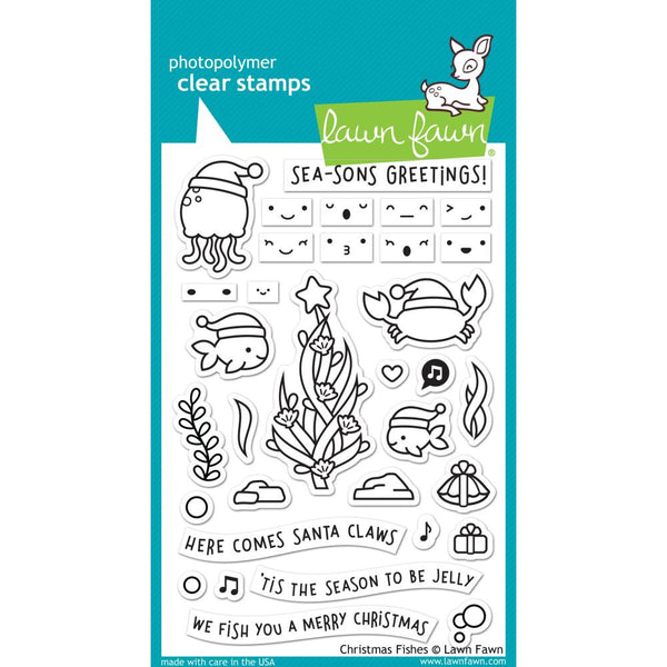 603974 Lawn Fawn Clear Stamps 4"X6" Christmas Fishes