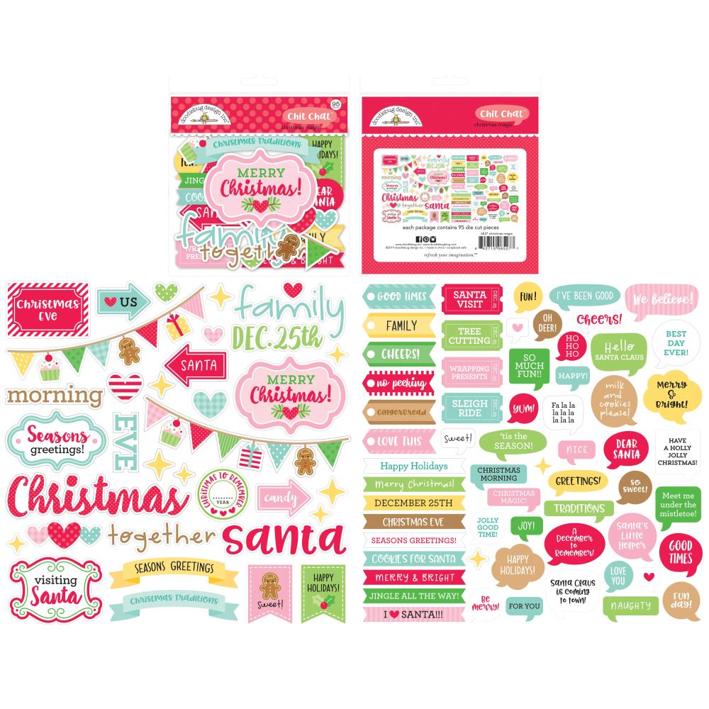 Doodlebug Odds & Ends Chit Chat Die-Cuts Christmas Magic, 95/Pkg