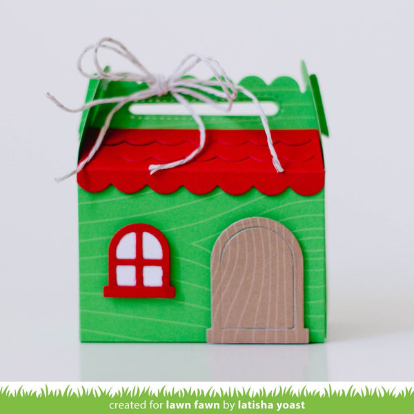 Lawn Cuts Custom Craft Add On Dies Scalloped Treat Box Winter House 086565